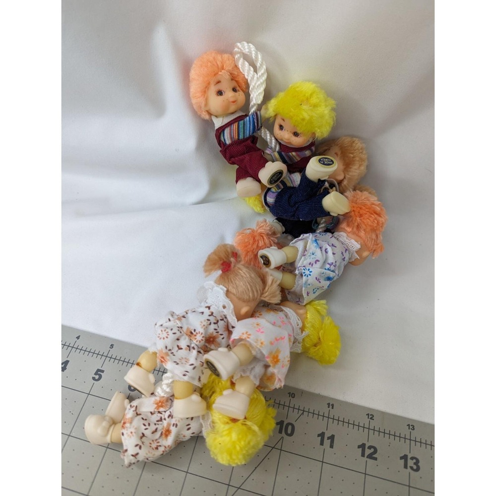 Hugger Doll Figure 4 Inch Pincher on Rope Lot of 10 Korea Vintage